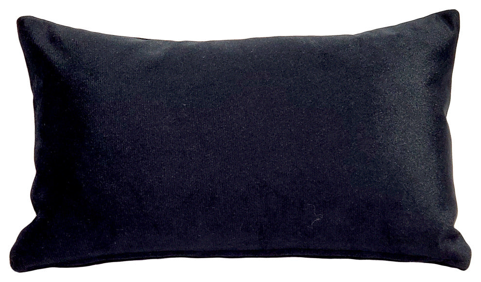 Carbon Stripes Textured Velvet Throw Pillow 12x19, with Polyfill Insert