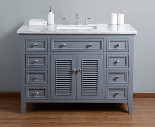 Stufurhome Genevieve Bathroom Vanity, Gray, 48" Single Sink