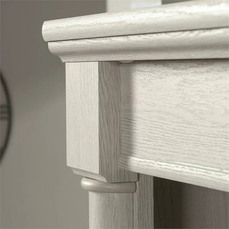 Tall Bookcase, Crown Molded Top With 3 Open Shelves & Lower Cabinet, Glacier Oak