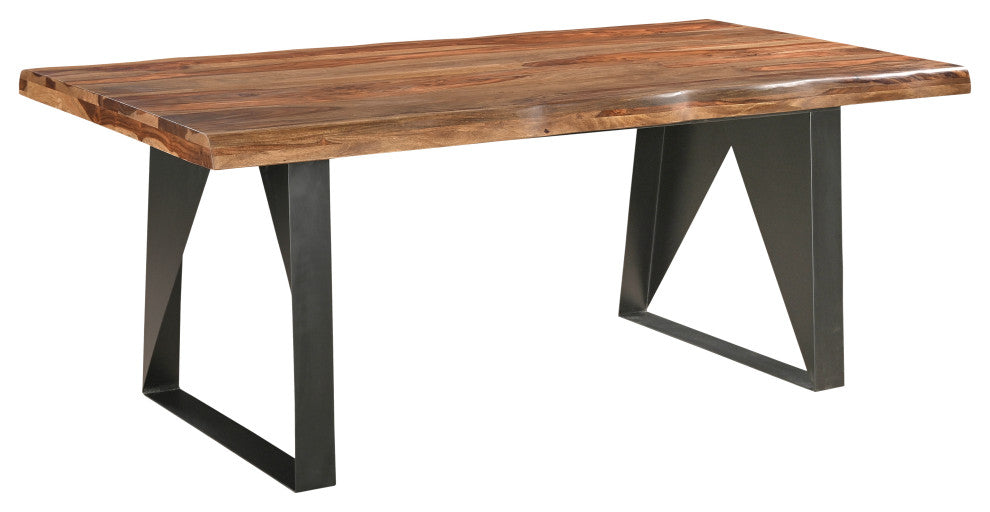 Damian 7-piece Live Edge Solid Wood Dining Set, Brown