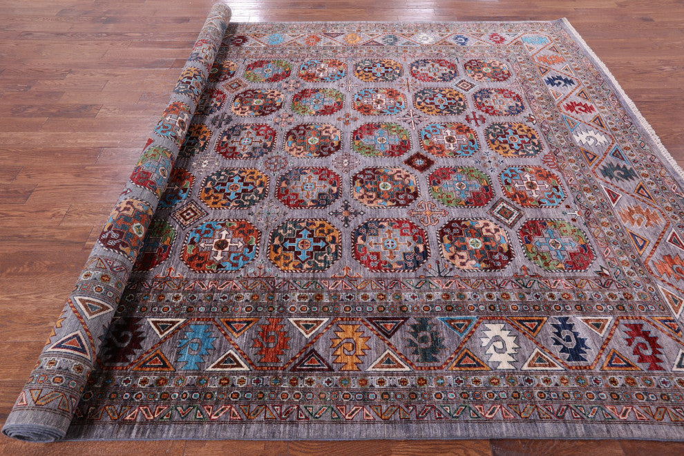 Hand Knotted Bokhara Wool Rug 9' 0" X 12' 0" - Q12907