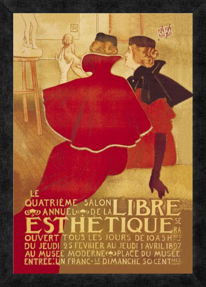 "La Libre Esthetique" Framed Canvas Giclee by Theodore Van Rysselberghe, 18"x26"