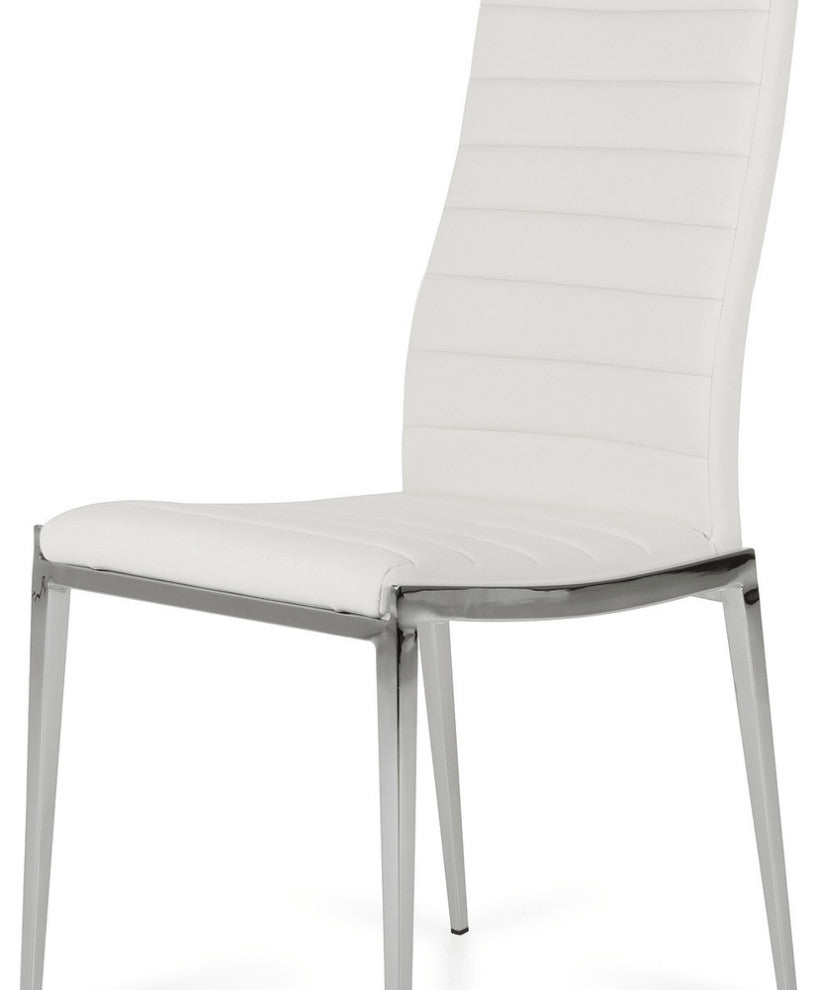 Libby - Modern White Leatherette Dining Chair (Set Of 2)