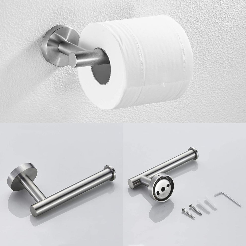 3-Piece Wall Mounted Bathroom Accessory Set, Brushed Nickel