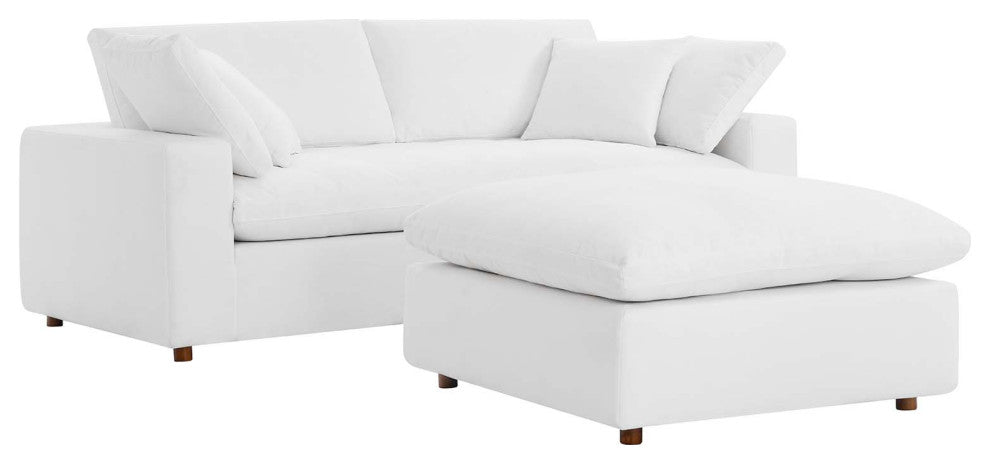 Commix Down Filled Overstuffed Sectional Sofa - Pure White