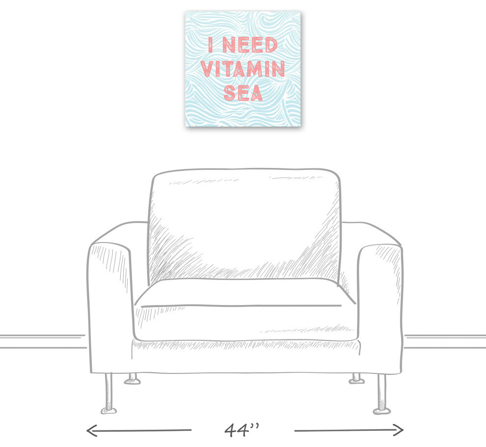 I Need Vitamin Sea 16x16 Canvas Wall Art