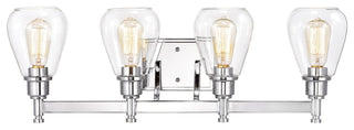 Chloe Lighting Hudson Transitional 4 Light Chrome Bath Vanity Fixture 29" Wide