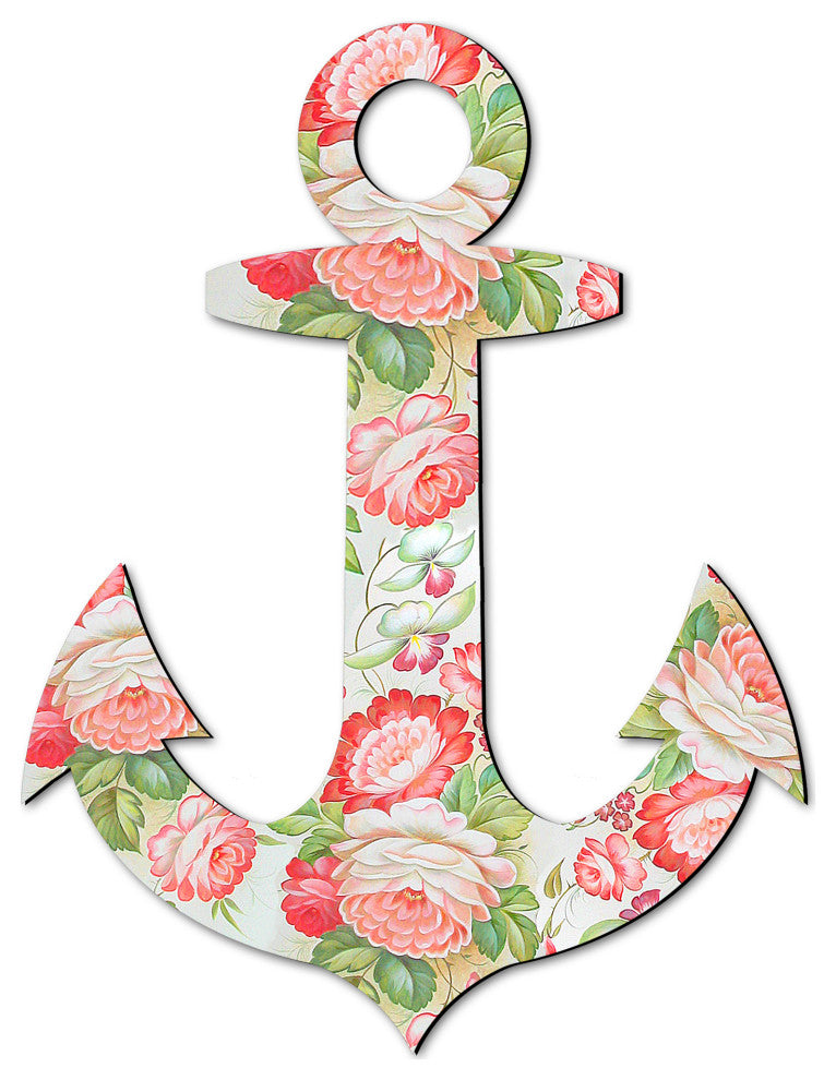 Vintage Floral Anchor Wreath