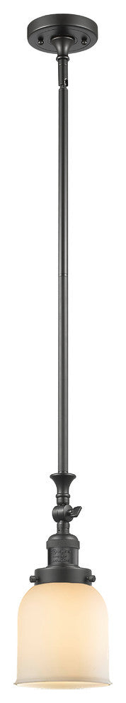 Small Bell 1-Light LED Pendant, Oil Rubbed Bronze, Glass: Matte White Cased