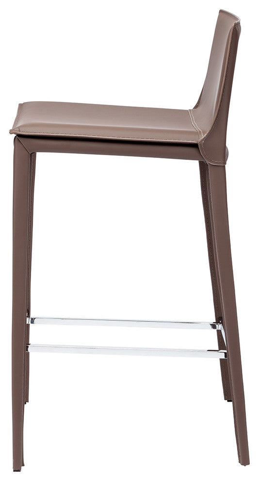 Leather Bar Stool, Palma Bar Stool, Modern Contemporary Bar Stool, Mink