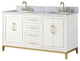 Gracie Bathroom Vanity, Satin White With Carrara Marble, 60"