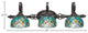 Elegante 3-Light Bath Bar, Turquoise Cypress Art