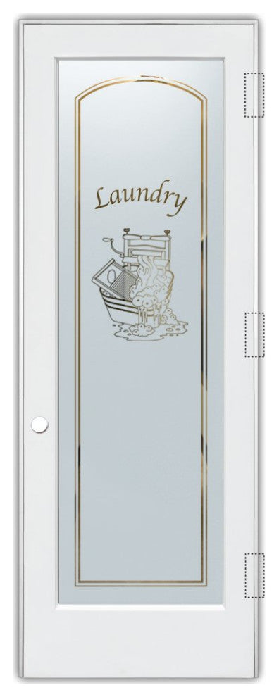 Laundry Door - Thru the Wringer - Primed - 30" x 80" - Knob on Left - Push Open