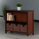 Milan 4-PieceStorage Shelf With 3 Foldable Woven Baskets, Walnut