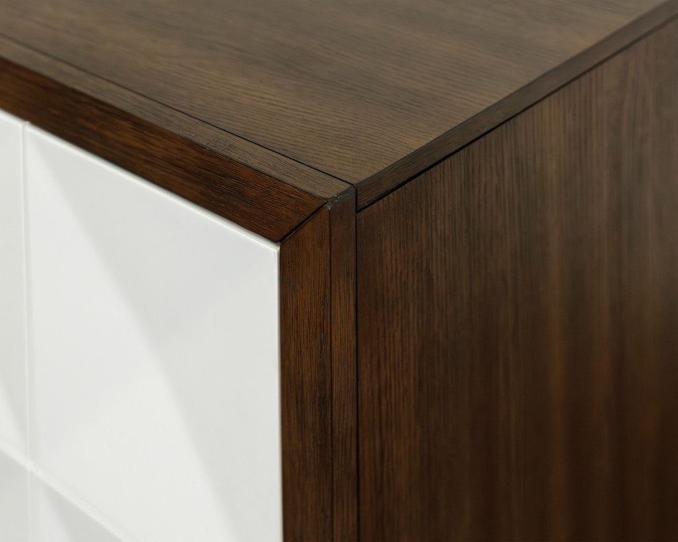 Modern Wood 40" Console With With doors, TV Stand, Fully Assembled, Brown