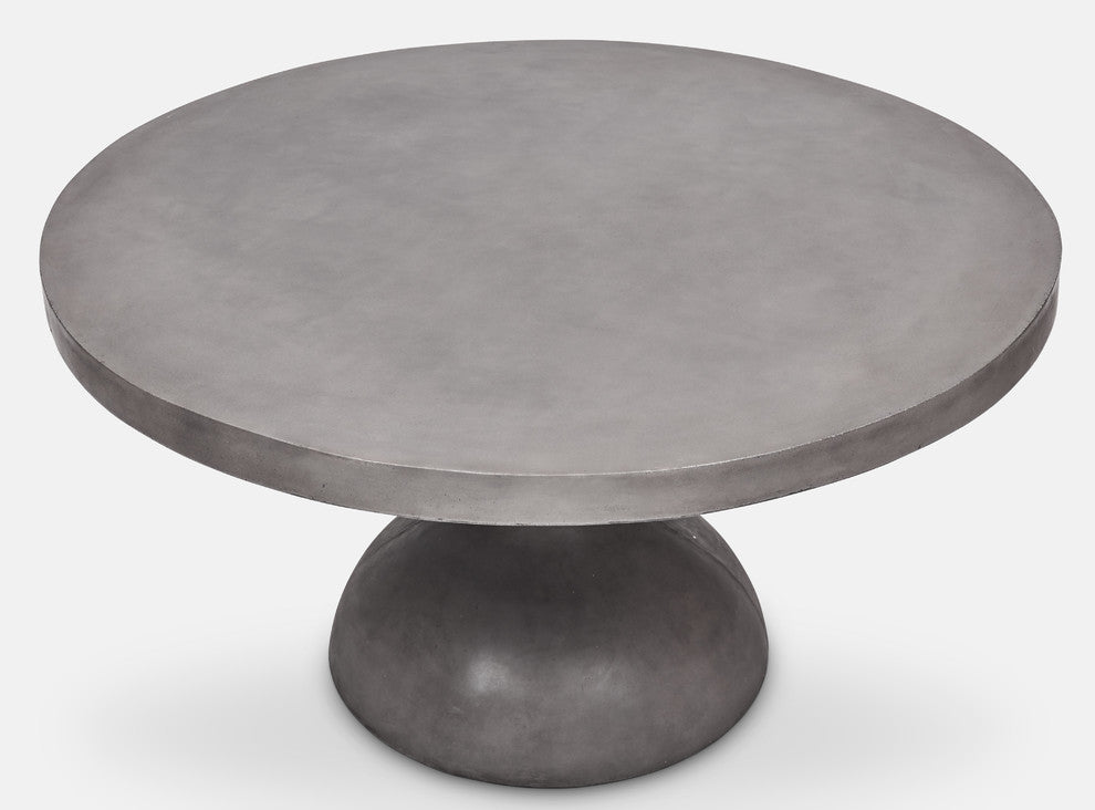 Urbia Mixx Concrete Spindle 59" Round Dining Table, Dark Gray