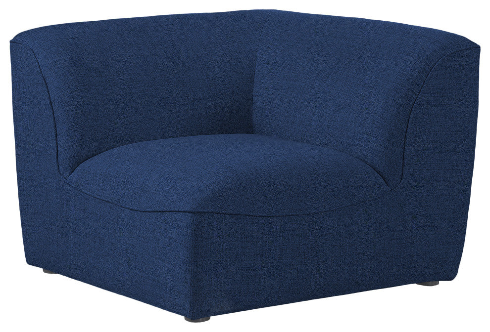 Miramar Linen Textured Fabric Upholstered Corner Chair, Navy