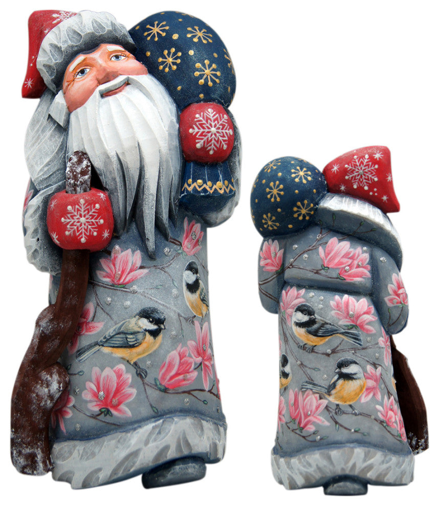 Golden Finch Santa Masterpiece Woodcarved Figurine