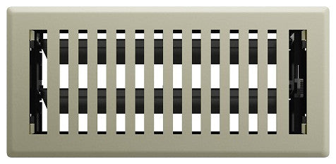 Satin Nickel Montezuma Floor Register, 4 X 10