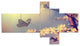 Vintage Butterfly and Cherry Tree, Floral Canvas Print, 60"x32", 5 panels