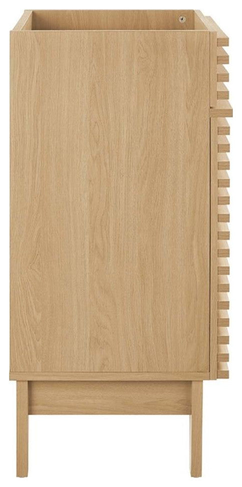 Modway Render 17" Particleboard and Laminate Bathroom Vanity Cabinet in Oak