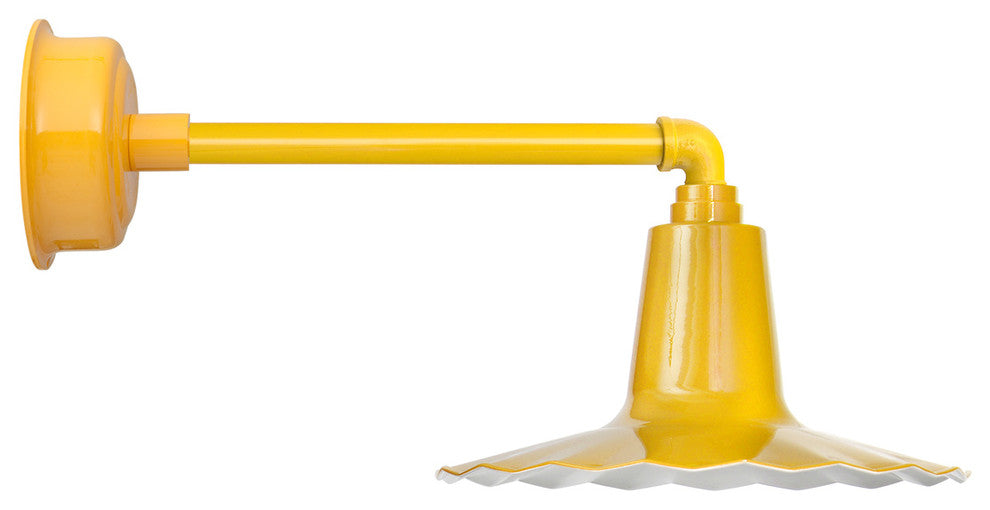 12" Iris LED Barn Light With Metropolitan Arm, Yellow