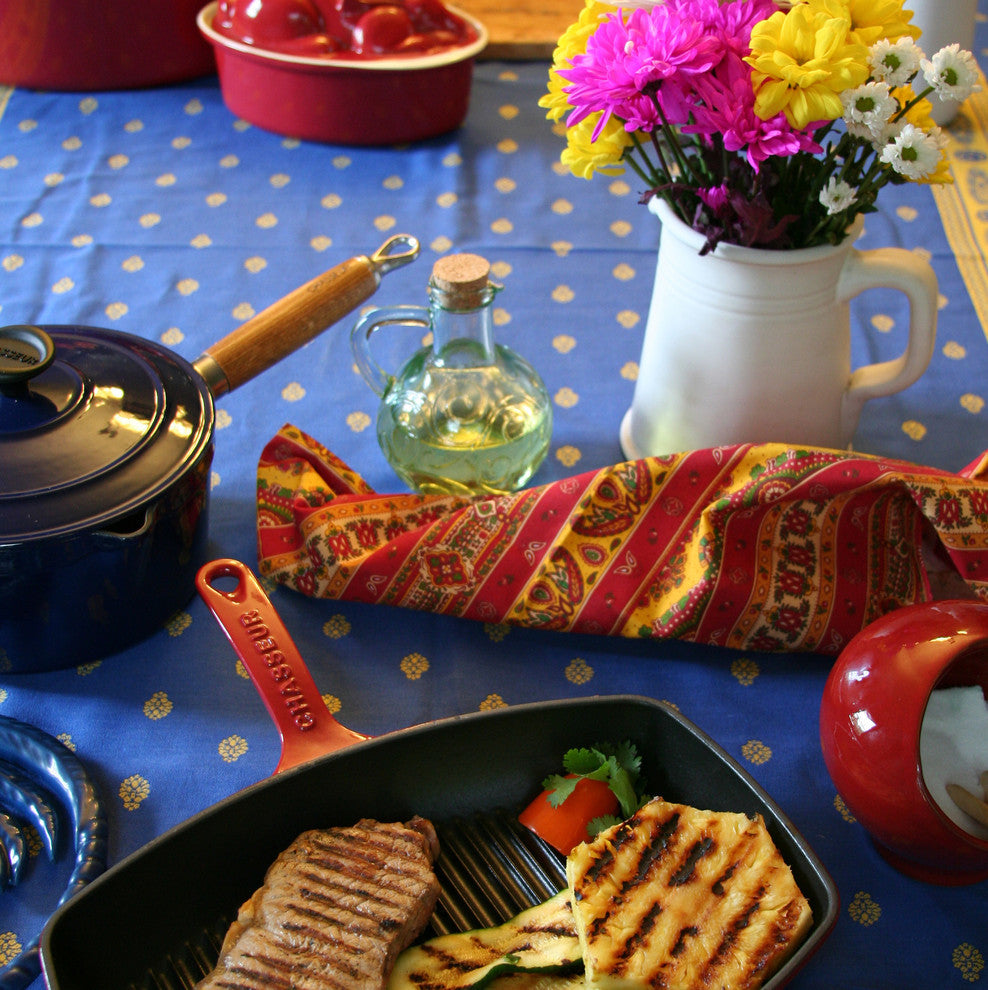 Chasseur 12" Red Rectangular French Enameled Cast Iron Grill Pan