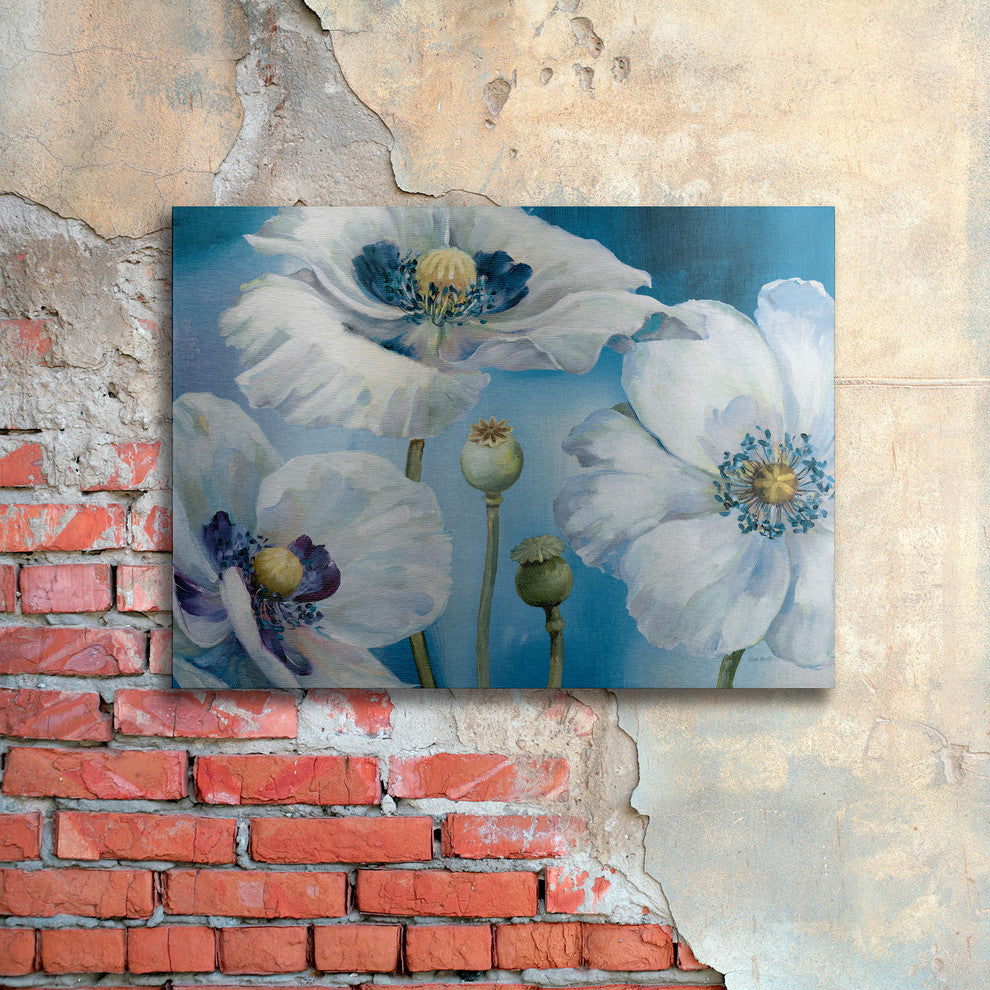 Lisa Audit 'Blue Dance I' Floating Brushed Aluminum Art, 22x16