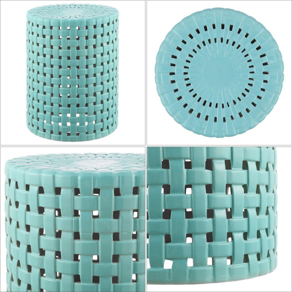 Safavieh Sayre 17.5" Garden Stool, Robins Egg Blue