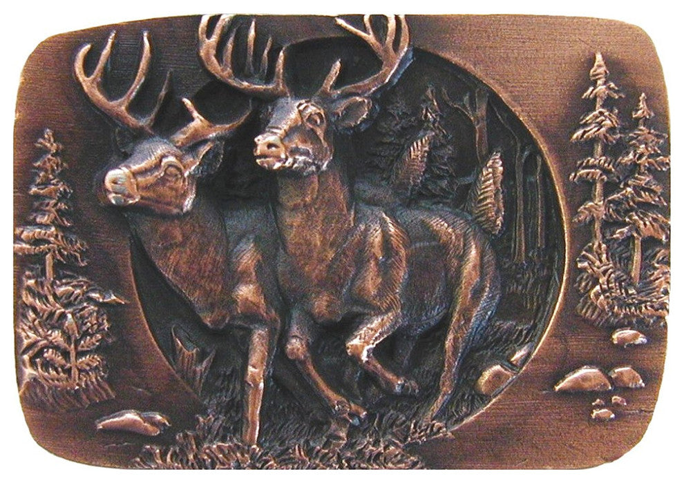 Bucks on the Run Knob Antique Brass, Antique Copper