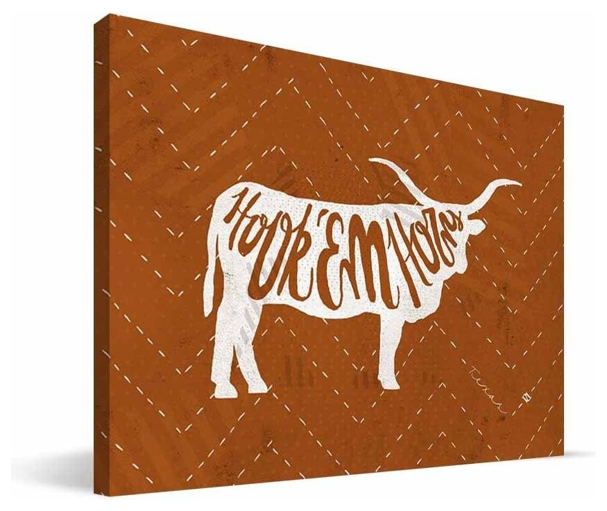 TEX Longhorns Mascot Canvas Print, 8"x12"