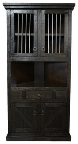 Farm House Corner Dinning Hutch/Buffet, Dark Brown