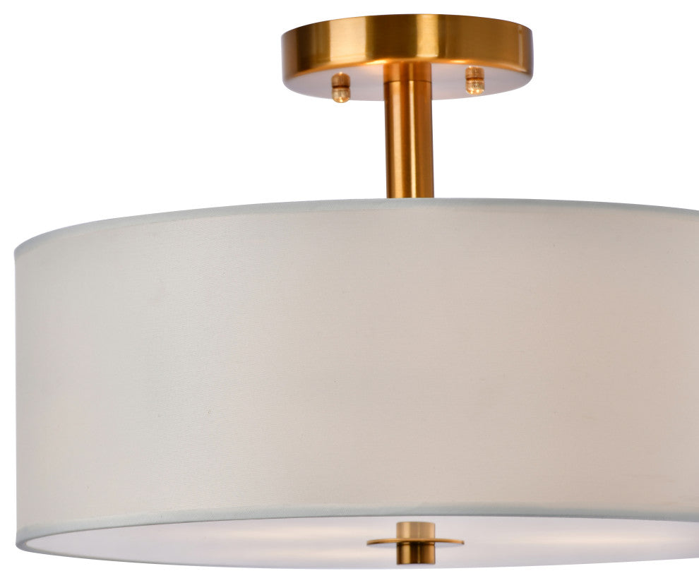 Lazzur Herault 3 Light 16" Brushed Gold Semi-Flush Mount Ceiling Light