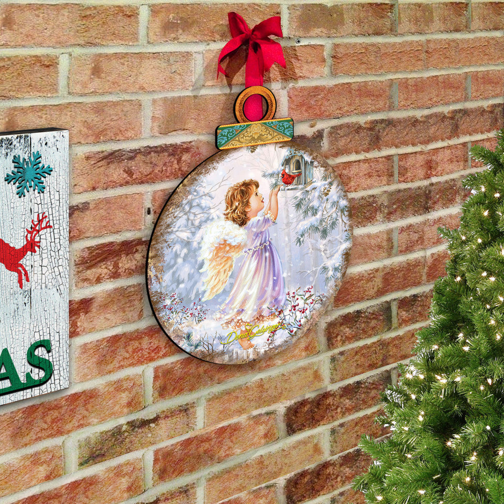 Little Christmas Joy Ornament Ball Wall and Door Hanger by Dona Gelsinger