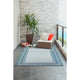 Carmel Multi Border Indoor/Outdoor Rug, Aqua, 3'3"x4'11"