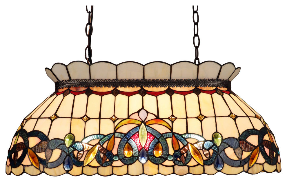 Serenity Victorian-Style 3-Light Island Pendant 28" Wide
