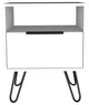 Vienna Modern Bedroom Nightstand with Cabinet and Hairpin Legs, White