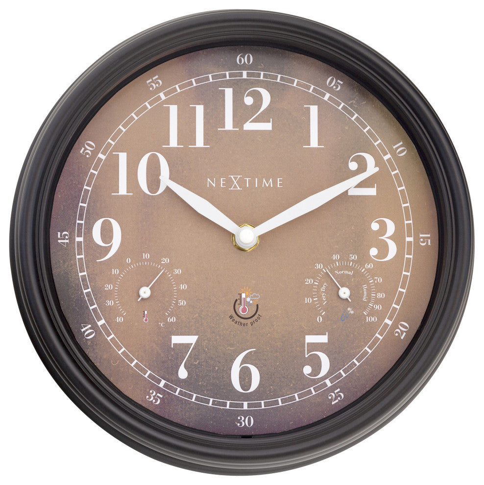 Jasmine 9.25 Inch Weatherstation Outdoor Wall Clock