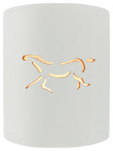 Sun Dagger Cylinder Wall Sconce, Open Top/Bottom, Bisque, Horse, Standard