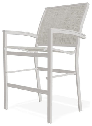 Bazza Sling Balcony Height Stackable Outdoor Stool, Smoke/Warm Gray