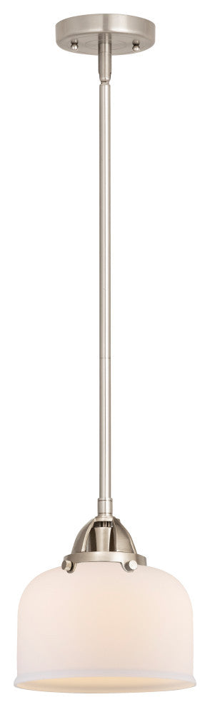 Large Bell Mini Pendant, Brushed Satin Nickel, Matte White, Matte White