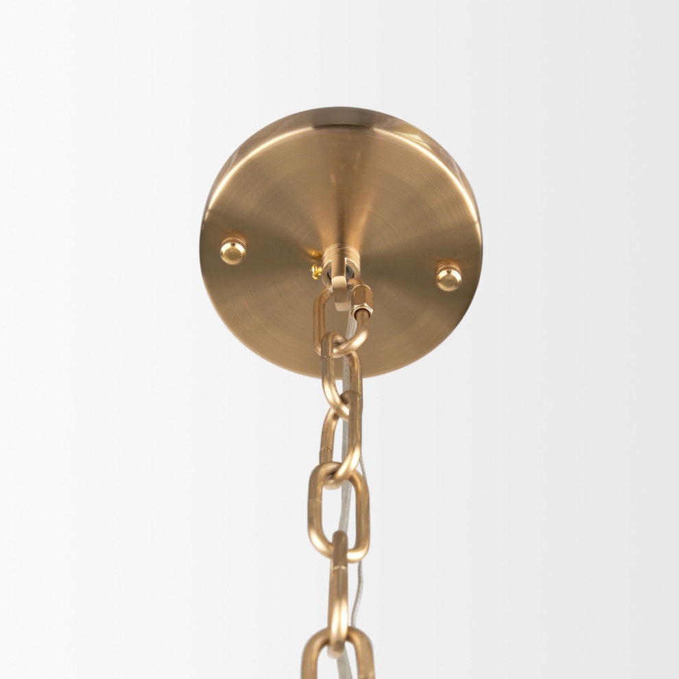 Colleen Antiqued Gold Metal 4-Light Chandelier