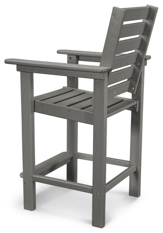 Polywood Captain Counter Chair, Black
