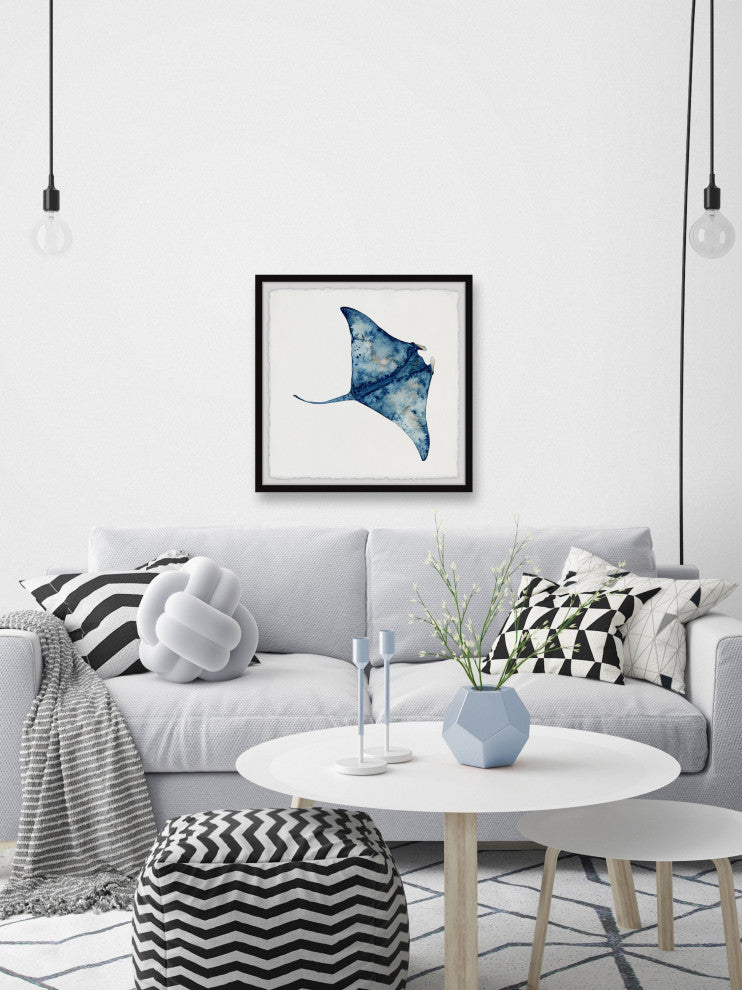 "Wild Stingray" Framed Painting Print, 12x12