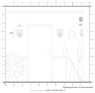 Stratton 1 Light Brushed Nickel ADA Sconce with Hand Crafted Off-White Shade