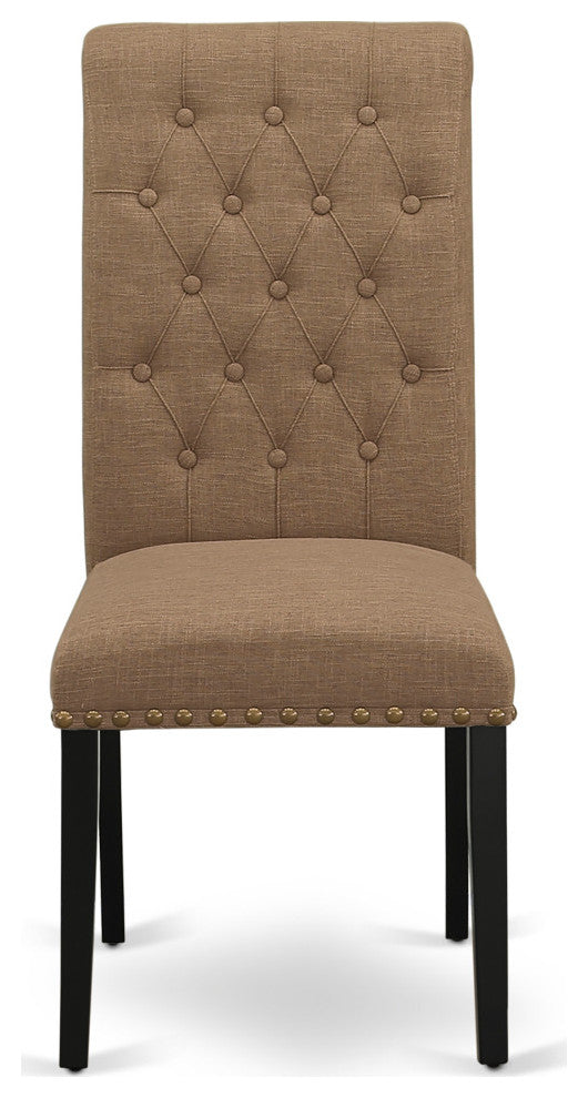 5-PieceWood Dinette Set, Nail Head Chairs, Butterfly Leaf Kitchen Table, Black