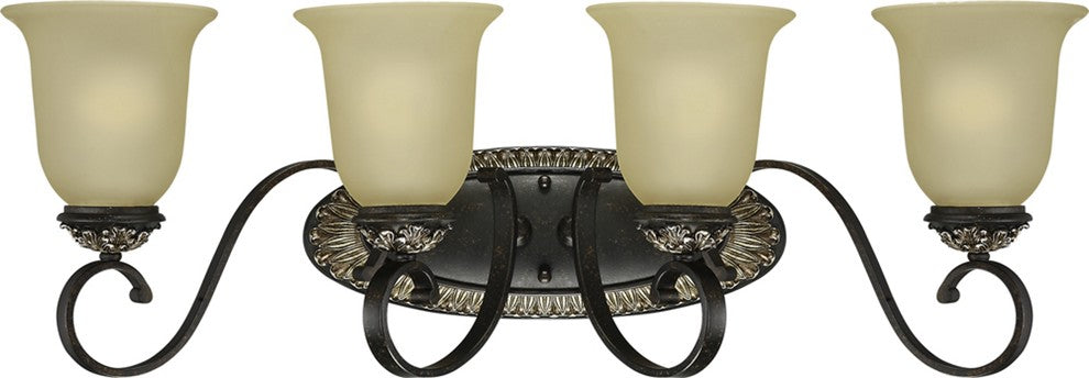 Bristol 4-Light Vintage Bronze With Antique Gold Bath and Vanity