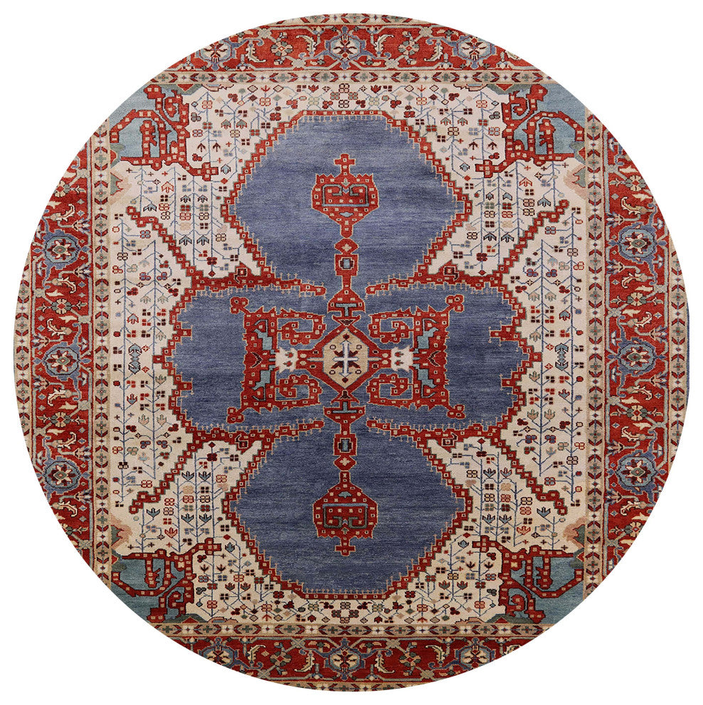 Ahgly Company Indoor Round Mid-Century Modern Area Rugs, 7' Round
