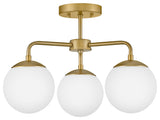 Lark 84203 Julep 3 Light 20"W Semi-Flush Ceiling Fixture - Lacquered Brass