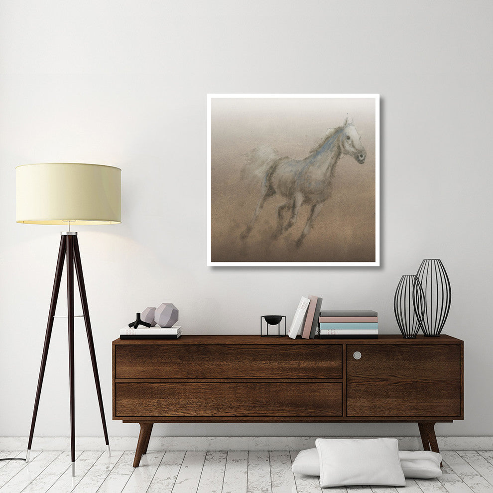 "Stallion I on Leather" Digital Paper Print by James Wiens, 42"x42"